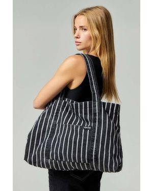 Urban Outfitters Bdg Stripe Canvas Tote Bag - Black