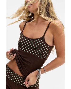 Urban Outfitters Uo Polka Dot Cami - Black