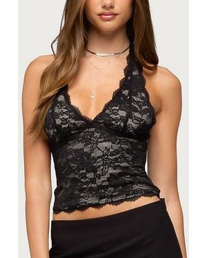 Edikted Dessa Lace Halter Top - Black