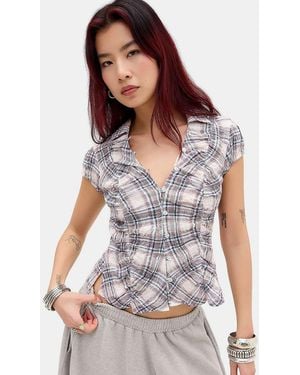 Kimchi Blue Luna Ruched Shirt - White