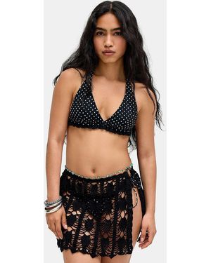 Out From Under Knitted Mini Skirt - Black