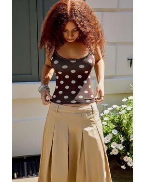 Urban Outfitters Uo Molly Polka Dot Cami - Brown
