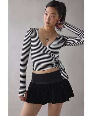 BDG Byrdie Corduroy Low-Rise Micro Mini Skirt - Gray