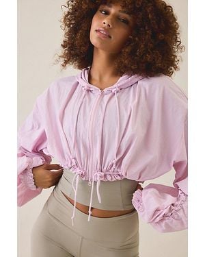 Out From Under Cloud 9 Cinched Zip-Up Nylon Jacket - Pink