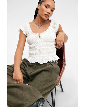 Kimchi Blue Remi Tie Front Blouse - White