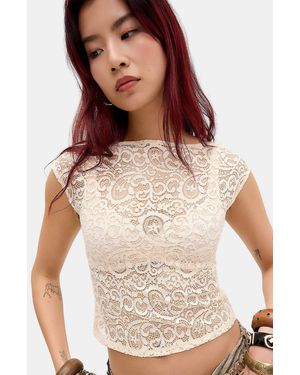 Motel Ivory Nova Lace Top - White