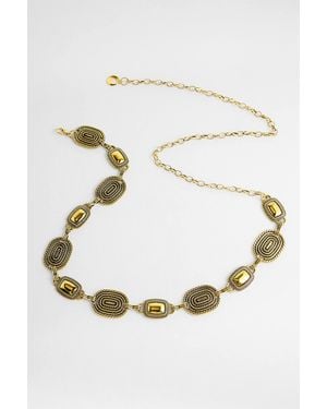 Urban Outfitters Uo Oval Link Chain Belt - Metallic
