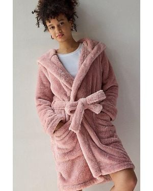 UGG Aarti Plush Fleece Hooded Robe - Pink