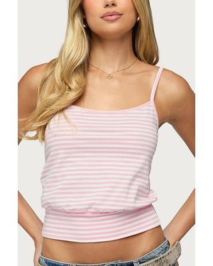 Edikted Hazelina Striped Tank Top - Pink