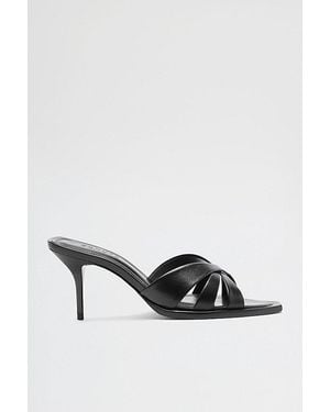 SCHUTZ SHOES Keefa Leaf Mule Heeled Sandals - Black