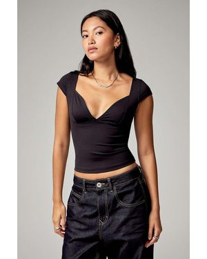 Silence + Noise Silence + Noise Greta Sweetheart Top - Blue