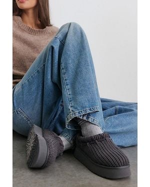 UGG Tazz Whipstitch Knit Slippers - Blue