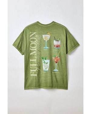 Urban Outfitters Full Moon Premium Cocktails Graphic Tee - Green