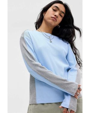 Damson Madder Romey Colour-block Long Sleeve T-shirt - Blue