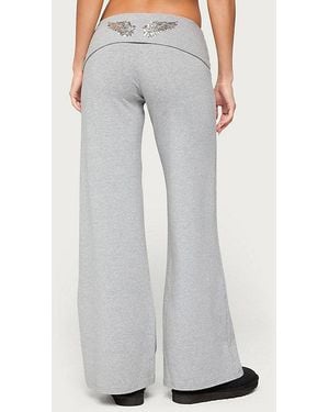 Edikted Angel Energy Sequin Foldover Pants - Multicolor