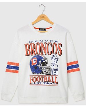 Junk Food Nfl Oversized Striped Fleece Top - White