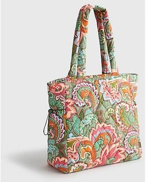 Vera Bradley Quilted Nylon Zip Tote Bag - White