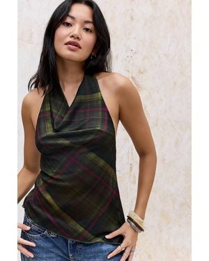 Urban Outfitters Uo Vespa Draped Halter Top - Black