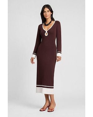 Onia Linen Tencel Midi Dress - Red