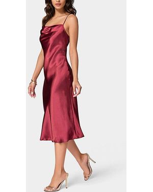 bebe red slip dress Bebe Pink Silk Slip Midi Dress S (4-6)