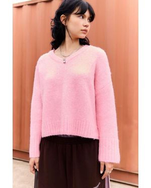 iets frans... ... Champagne High V-neck Jumper - Pink