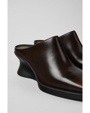 Camper Louise Wedged Mules - Black