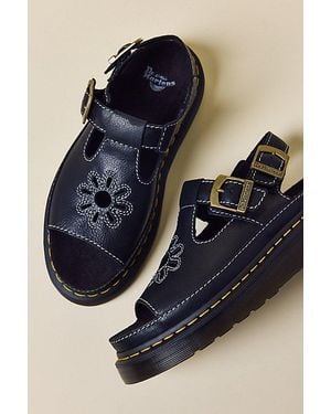 Dr. Martens Dunnet Flower T-Strap Sandals - Blue