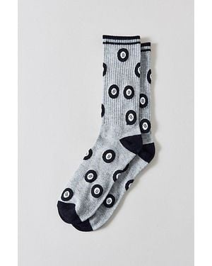 Urban Outfitters 8-Ball Pattern Crew Sock - Gray