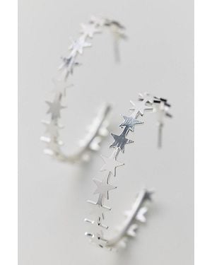 Urban Outfitters Elena Star Hoop Earrings - Metallic