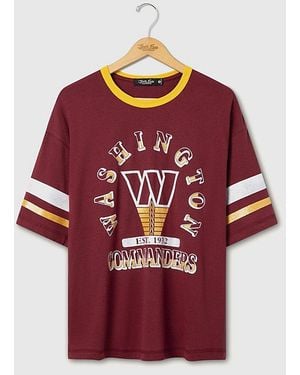 Junk Food Nfl Glitter Boxy Ringer Top - Red