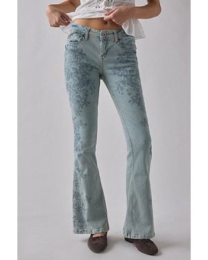 BDG Brooke Printed Low-Rise Flare Jeans - Blue