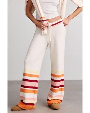 Out From Under Snow Day Striped Sweater Pants - Red