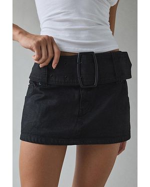 Silence + Noise Kate Belted Micro Mini Skort - Black