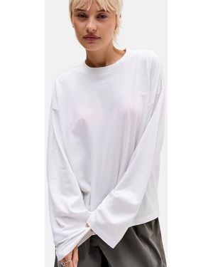 BDG Luca Plain Long Sleeve Tee - White