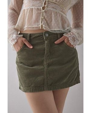 BDG Onna Corduroy Micro Mini Skirt - Green