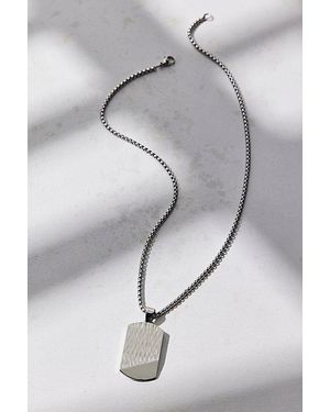 Urban Outfitters Tate Tag Pendant Necklace - Gray