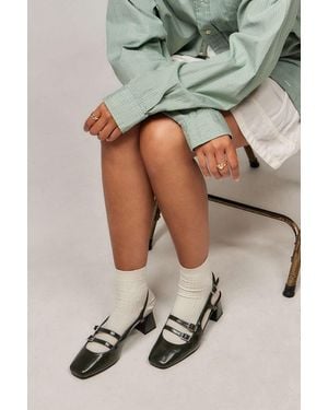 Urban Outfitters Uo Green Poppy Slingback Mary Jane Shoes