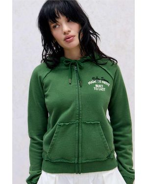 BDG Green Kodie Zip-through Hoodie