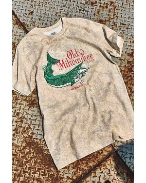 Urban Outfitters Old Milwaukee Fishing Graphic Tee - Natural