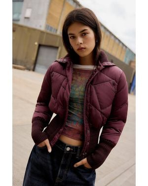 BDG Reese Asymmetric Puffer Jacket Xs At Urban Outfitters - Multicolour
