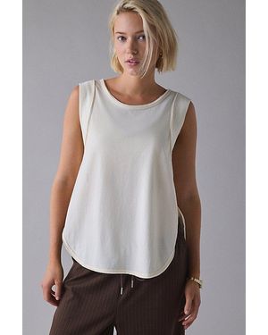 Out From Under Straight Chillin' Side-Split Muscle Tank Top - Gray