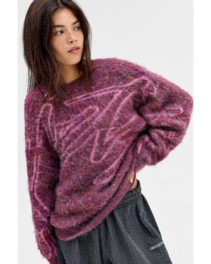 iets frans... Graffiti Brushed Knit Jumper - Red