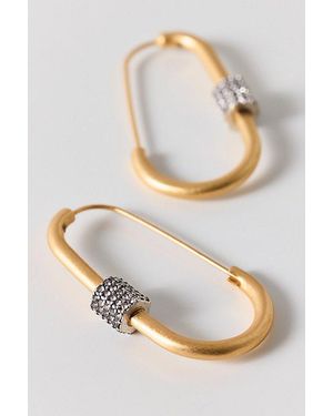 AllSaints Pavé Oblong Hoop Earrings - Gray