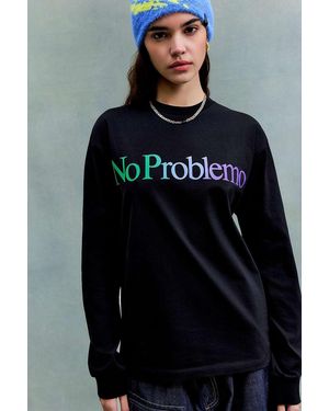No Problemo Black Long Sleeve Logo T-shirt - Blue