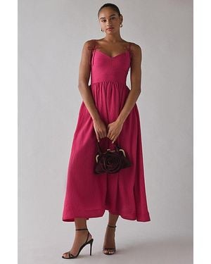 En Saison Bree Tie-Strap Midi Dress - Red