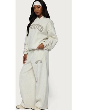 Edikted To You Wide Leg Sweatpants - White