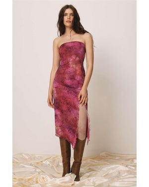 Urban Outfitters Uo Samara Mesh Bandeau Midi Dress - Pink