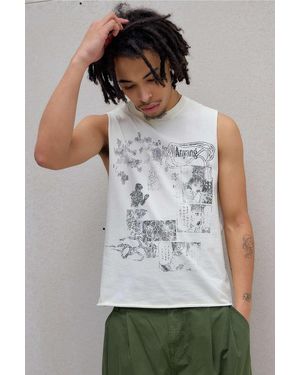 Urban Outfitters Uo White Anyang Tank Top - Grey