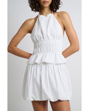 Onia Air Linen Smocked Halter Top - White