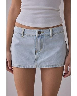 Lioness Rhode Denim Low-Rise Mini Skort - Blue